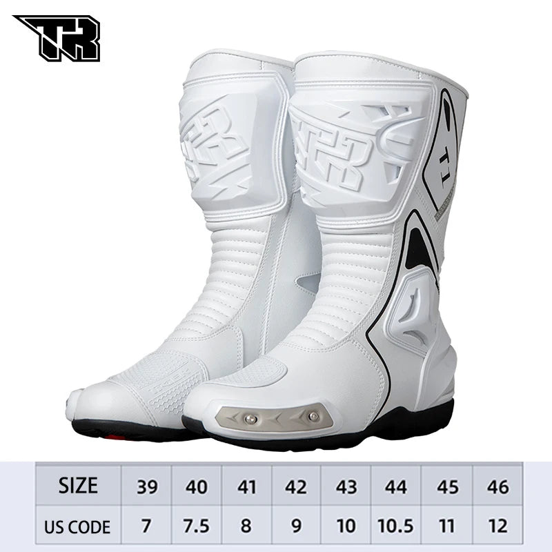 Men's Motorcycle Boots Waterproof Racing Boots Anti Fall Women Motocross Equipment Wear-resistant Rally Shoes Safety Riding