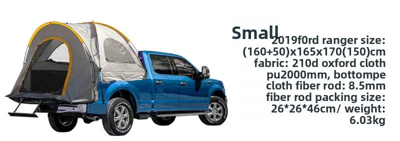 Portable Rainproof Camping Tent, Folding Fishing Tail Tent, Car Pickup Truck Tent