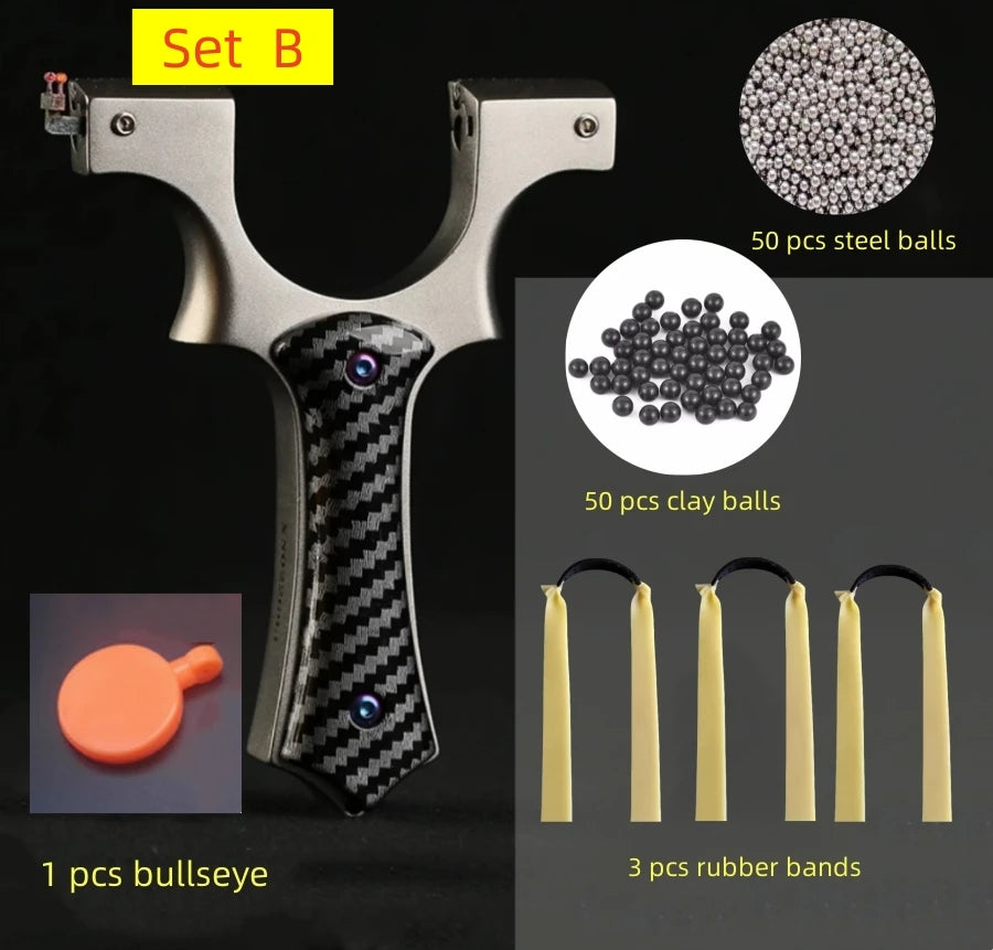 Fiber Optic Aiming Shooting Slingsshot High Precision Sling Outdoor Hunting Slingshot for Hunting High Precision Catapult