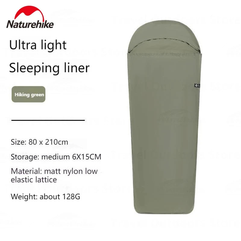 Naturehike Sleeping Bag Liner Tourism Single Stretch Envelope Sleeping Bag 128g Ultralight Camping Sleeping Bags Accessories