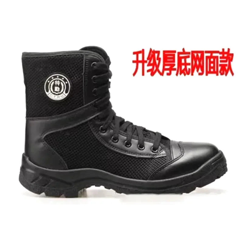 Summer ultra-light combat boots comfortable mesh shoes mountaineering boots men women high-top training boots security shoes