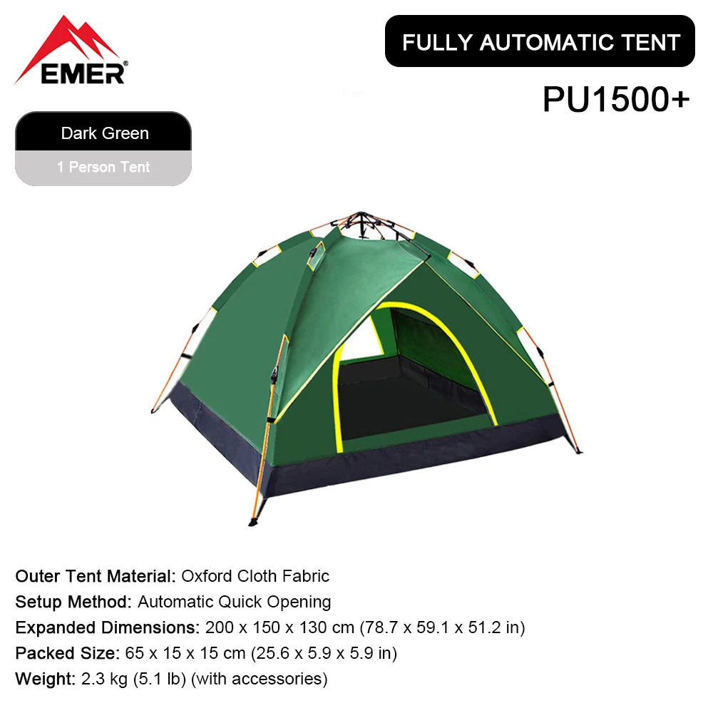 EMER Outdoor Camping Tent Automatic One-touch Tent Waterproof Picnic Tourist House for Travel Hiking Fishing Camping Supplies