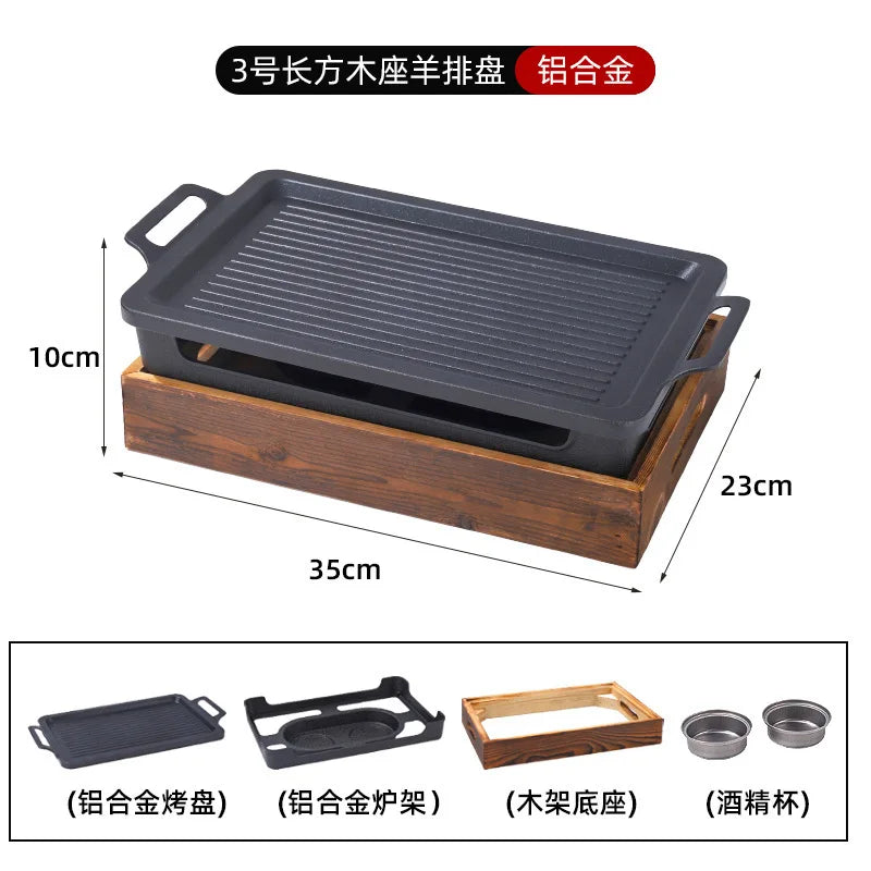 Barbecue Baking Tray Multifunctional Smokeless Non Stick Barbecue Plate BBQ Grill Pan for Outdoor Camping Picnic