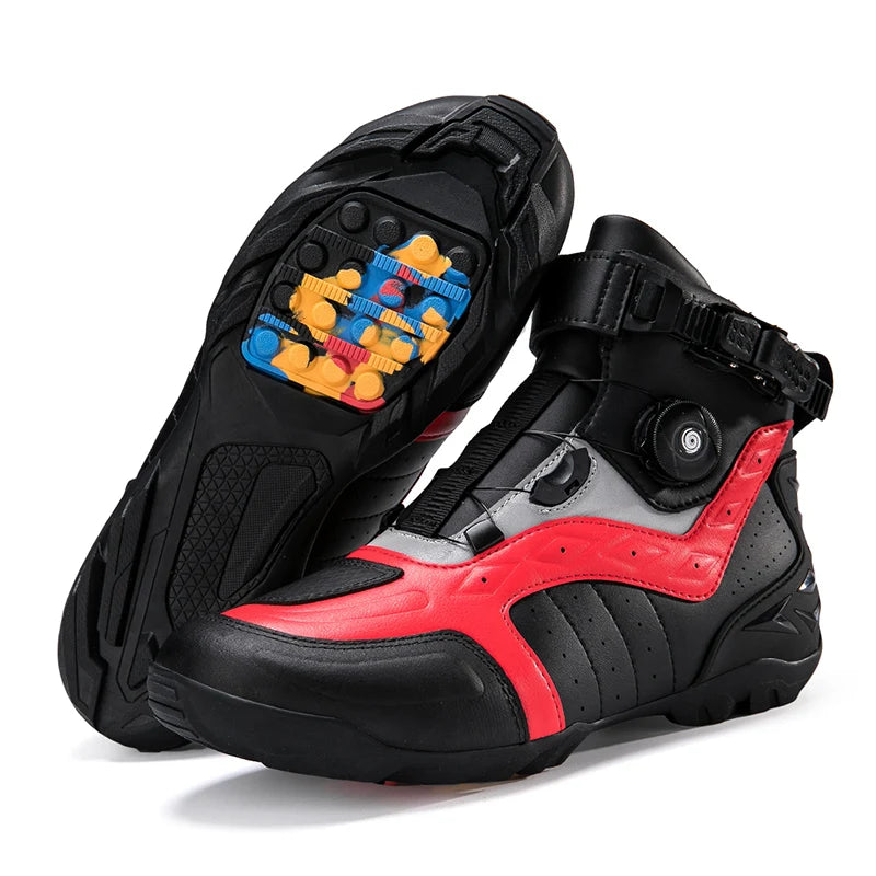 Waterproof Motorcycle Boots Man Wear-Resistant Motocross Boot Breathable Women Motorcycle Anti-Slip Motorcycle Shoes Anti-Fall