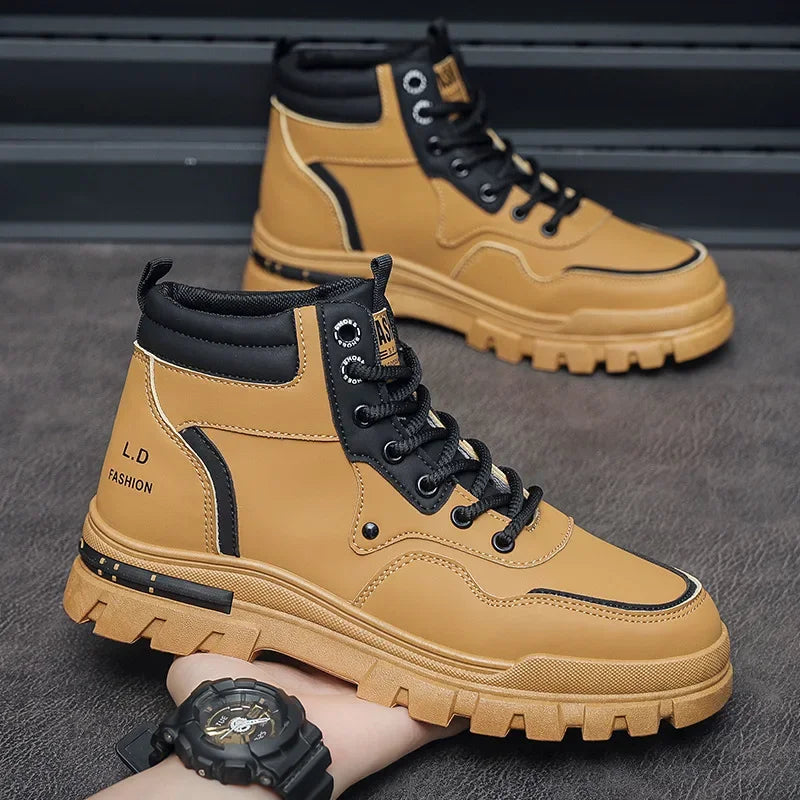 2025 Men's Casual Shoes Non-slip Wear-resistant High-top Sneakers Outdoor Comfortable Platform Hiking Shoes Designer Men's Shoes