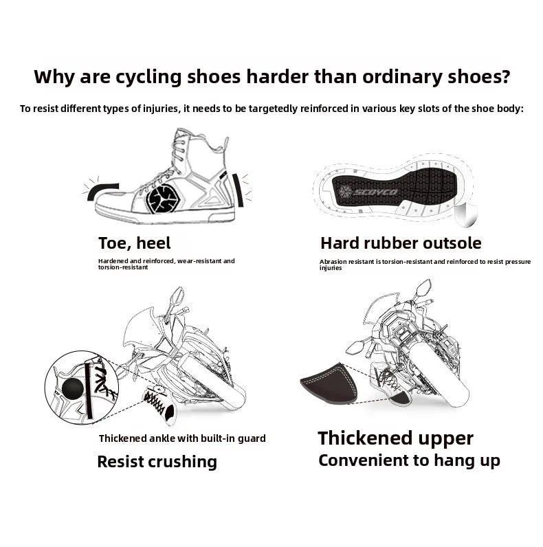 Scoyco R2 Motorcycle Riding Boots Locomotive Anti-drop Shoes Knight Competition Road Racing Shoes Men's Four-season New Products