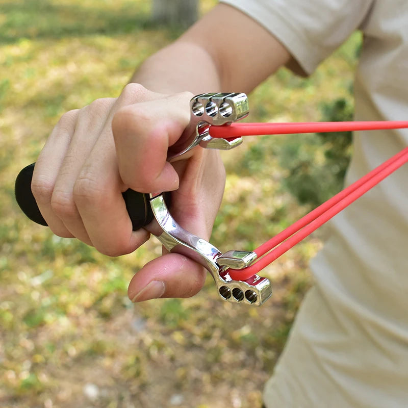 Alloy Large Bow Head High Power Foldable Slingshot Multifunctional Hunting Shooting Sling Outdoor Precision Hunting Tool