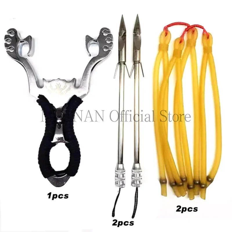 High Quality Outdoor Hunting Shooting Alloy Slingshot with Quality Rubber Band Professional Shooting Game Catapult