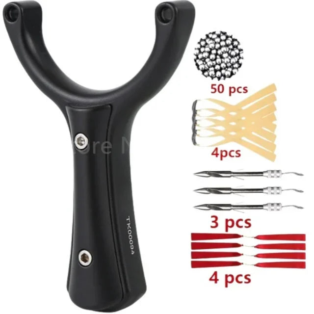 Aviation aluminum Slingshot Flat Rubber Strap Catapult Hunting Slingshot Outdoor Shooting Sports Fishing Accessories Tool