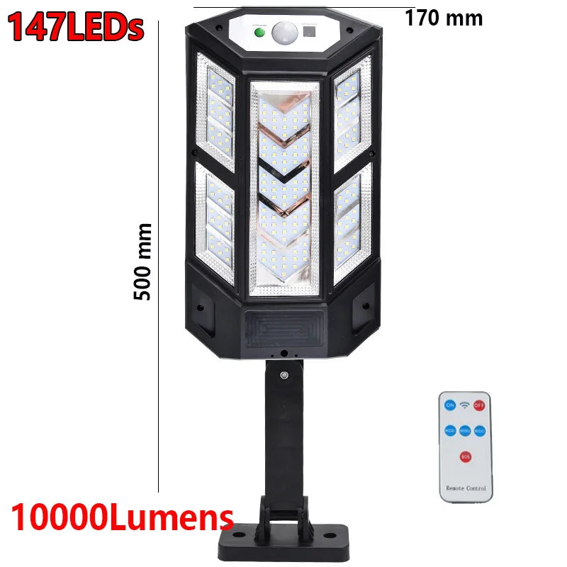 10000 Lumen powerful Solar Led Light Outdoor Solar Lamp of Motion Sensor 4Mode Waterproof Solar Garden Light Street Yard Lantern