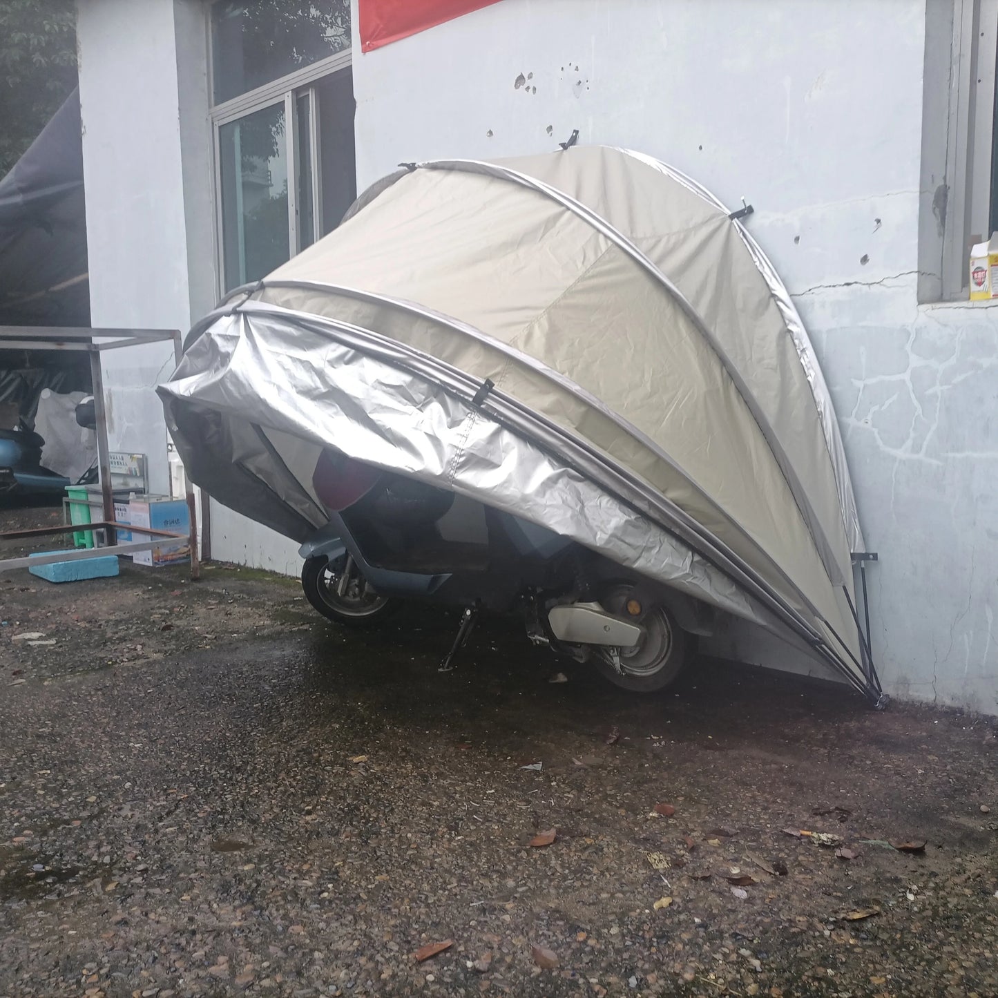 CZX-507 Hanging Motorbike Bike Tent Cover Shed Strong Frame Storage Garage Weatherproof Motorcycle Moped Mobility Scooter tent
