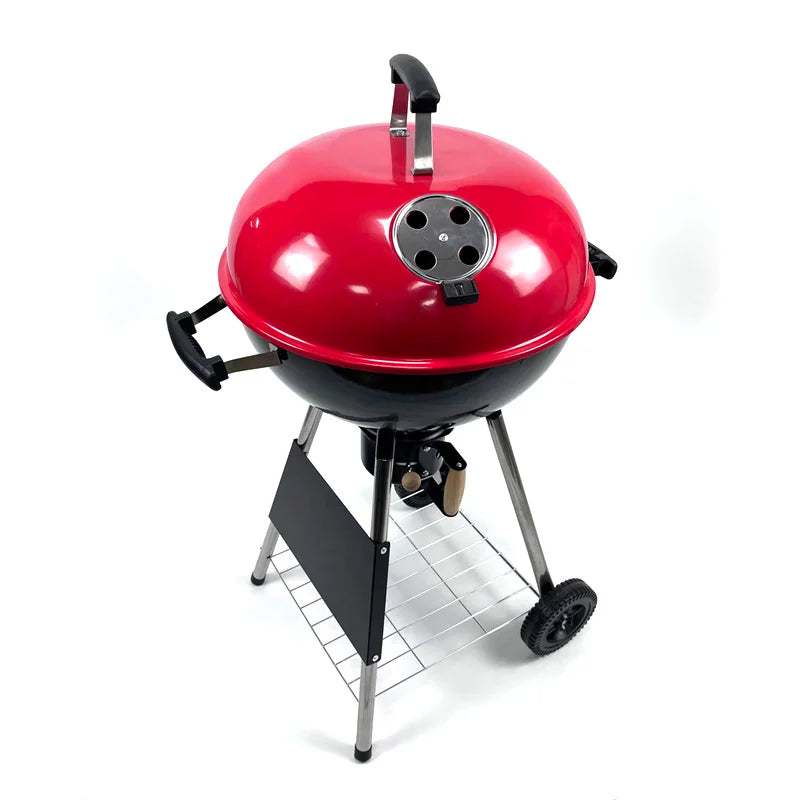 Windproof Outdoor BBQ Grill American Charcoal Apple Smoking Rack Movable Four-Legged Grill Detachable Camping BBQ Pan
