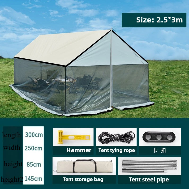Outdoor Camping Sunade Tent Me Mosquito Net Leisure Fiing Large Space Sun Protection UPF50+ Canopy Tent Waterproof Oxford Awing