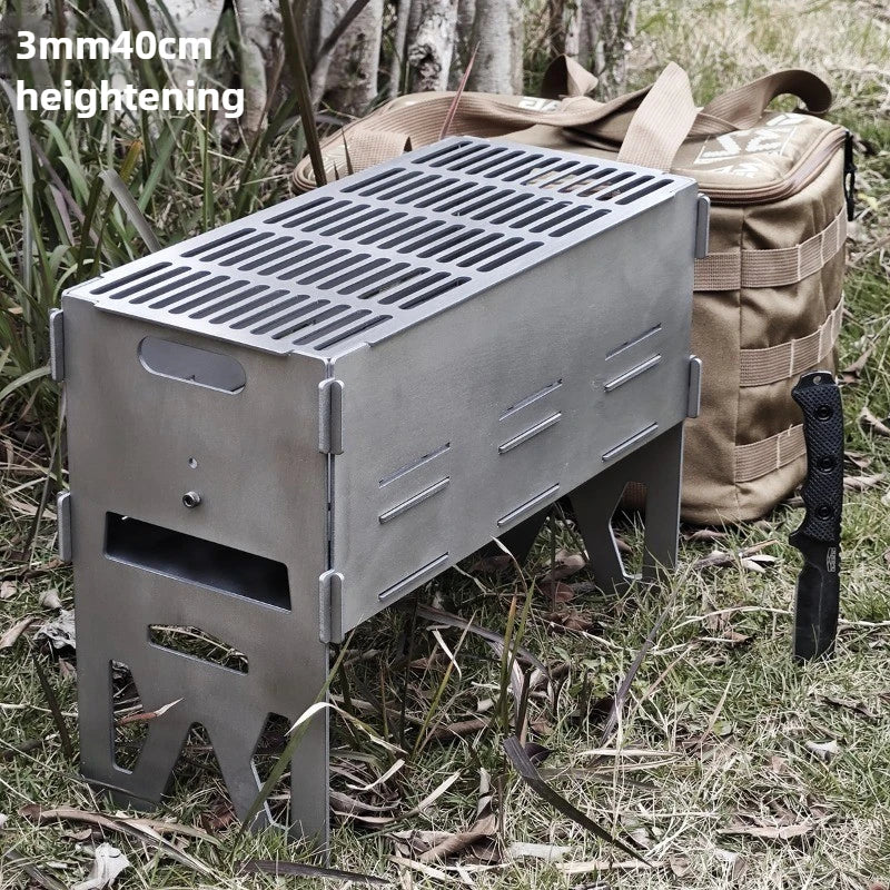 Titanium Alloy Portable Barbecue Grill Rack Outdoor Family Charcoal Stove Furnace Frame Camping Lightweight Camp Equipment