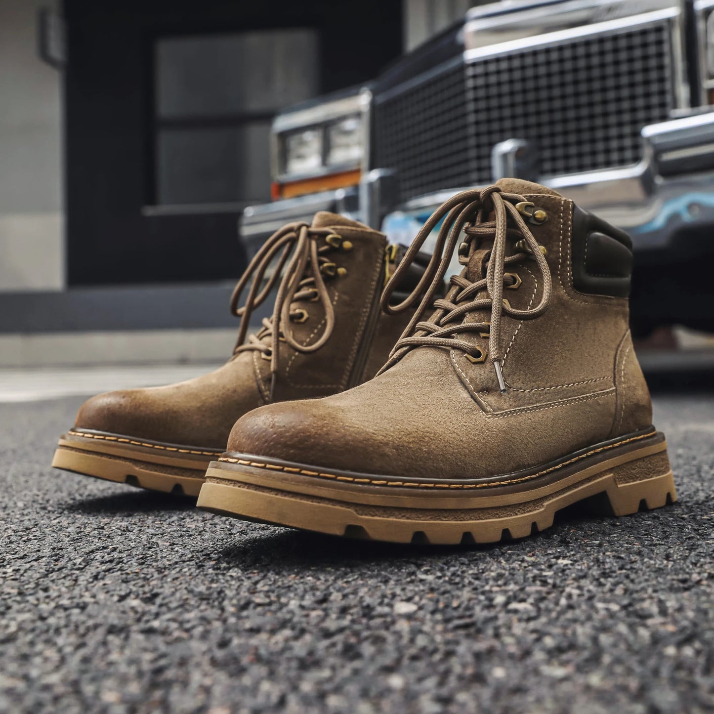 Business Casual British Ankle Boots Male Comfortable Walking Shoes New Leathe Mens Motorcycle Boots Autumn Winter High Top Shoes