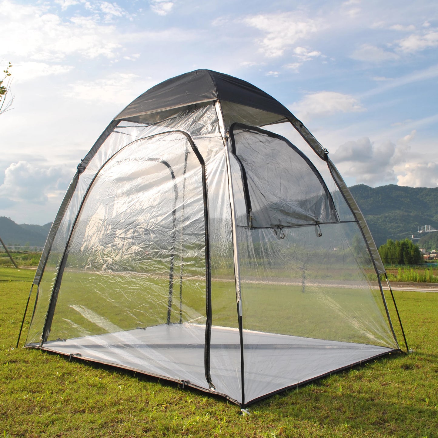 Sports Tent All Weather Clear Sport Shelter Waterproof and Windproof with Detachable Top Cover Rain Tent,PVC tent,Warm keep tent