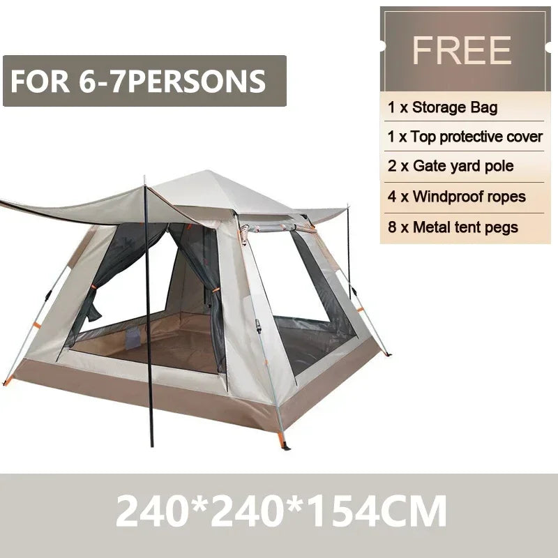 Goture Portable Outdoor Camping Tent 2-6 People Folding Automatic Tent Beach Fishing Family Travel Park Anti-UV Shade