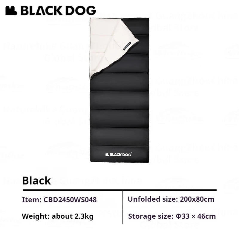 Naturehike BLACKDOG Envelope Sleeping Bag Double Spring Autumn Quilt 210T Camping Ultralight Outdoor Travel Adult Sleeping Bag