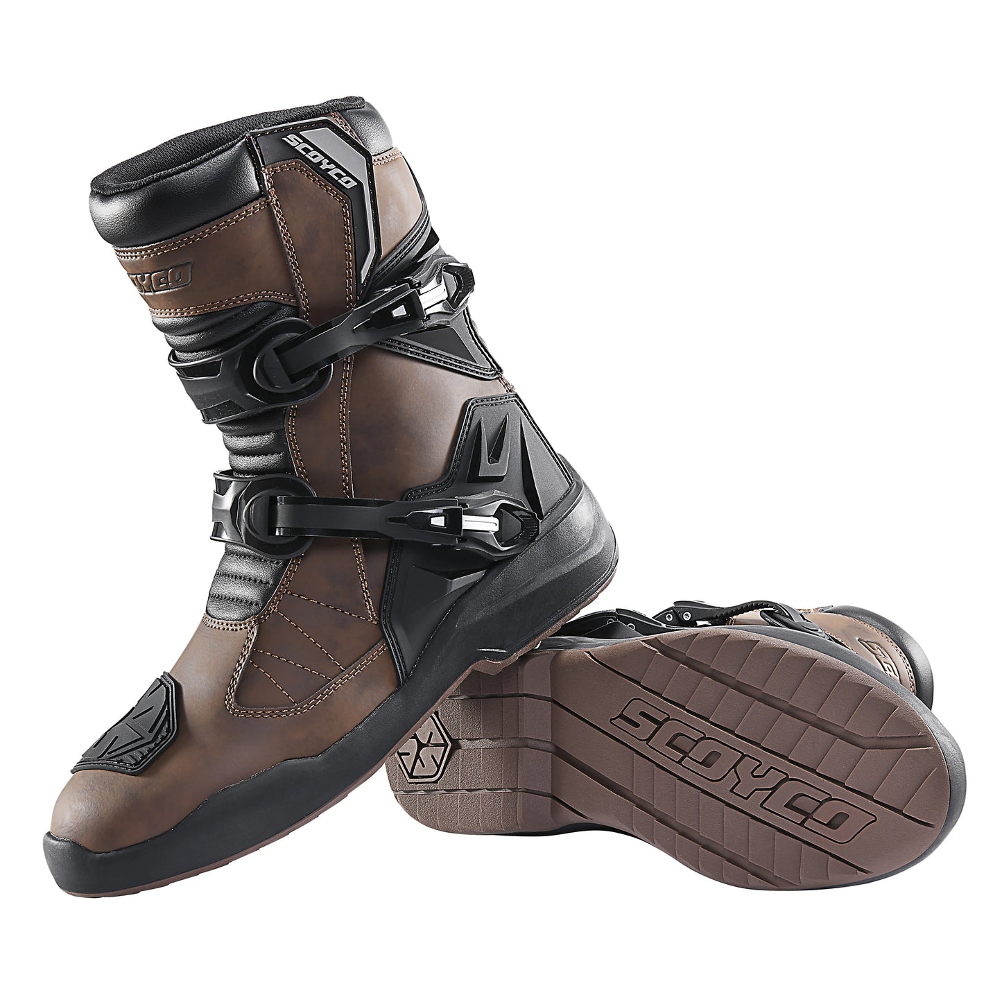 SCOYCO Motorcycle Riding Boots Motorcycle Tour Boots Waterporoof Rally Shoes Four Seasons Men Ankle TPU Protections EU 39-46