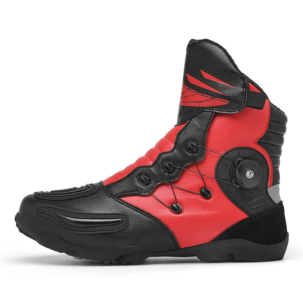 37-48 Motorcycle Boots Non-Slip Studded Boots Leather Enduro Motorcycle Boots Men's Biker Boot Four Seasons Riding Racing Shoes