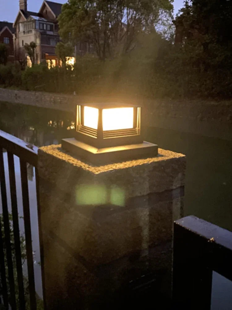 Waterproof Led Light Fence Lamp Solar Panel Pipe Garden Street Solar Powered Landscape Lamp Light Hot Solar Pillar Post Cap New