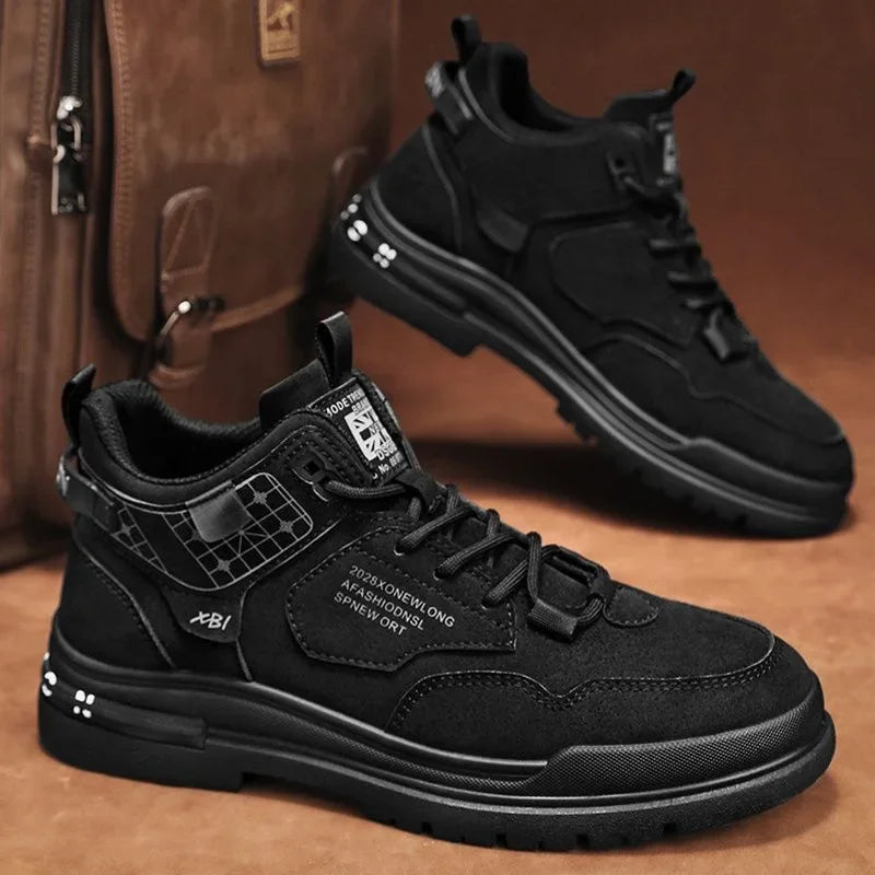 Men's Boots Mens Luxurious Design Casual Shoes Mens Motorcycle Boots Men's Waterproof and Wear-resistant Work Shoes