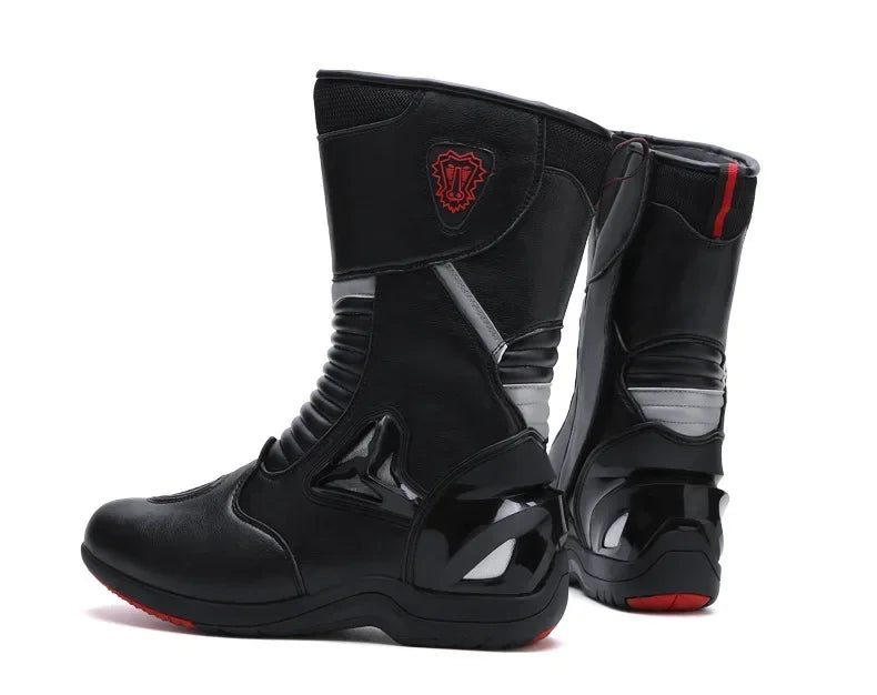 Motorcycle Boots for Men Women Riding Mid-Calf Ankle Protective Shoes Racing Long Boot Anti Slip Waterproof Moto Equipment