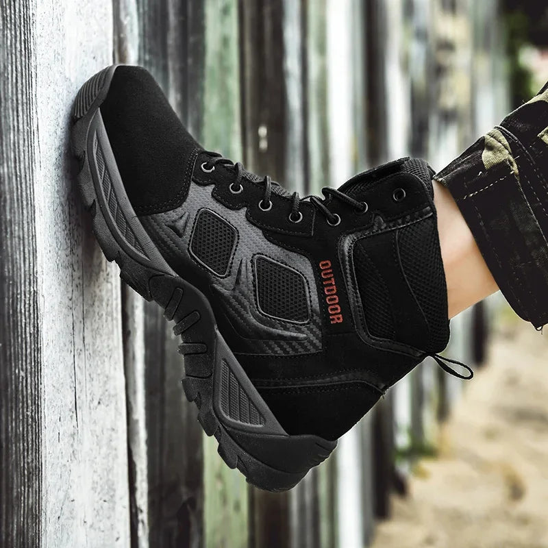 2024 New Tactical Mens Desert Combat Boots Work Safty Shoes Leather Boots Waterproof Ankle Boot Men's Hunting Shoes Size 47