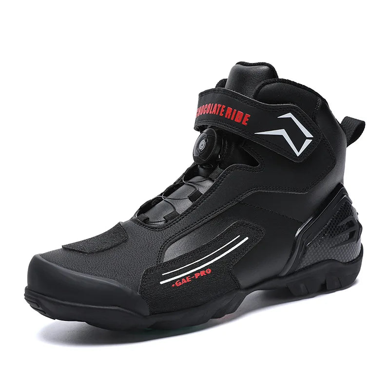 Riding Boots for Men Motorcycle New Leather Collision Avoidance Motos Shoes Anti Slip Wear-Resistant Motocross Protective Shoes