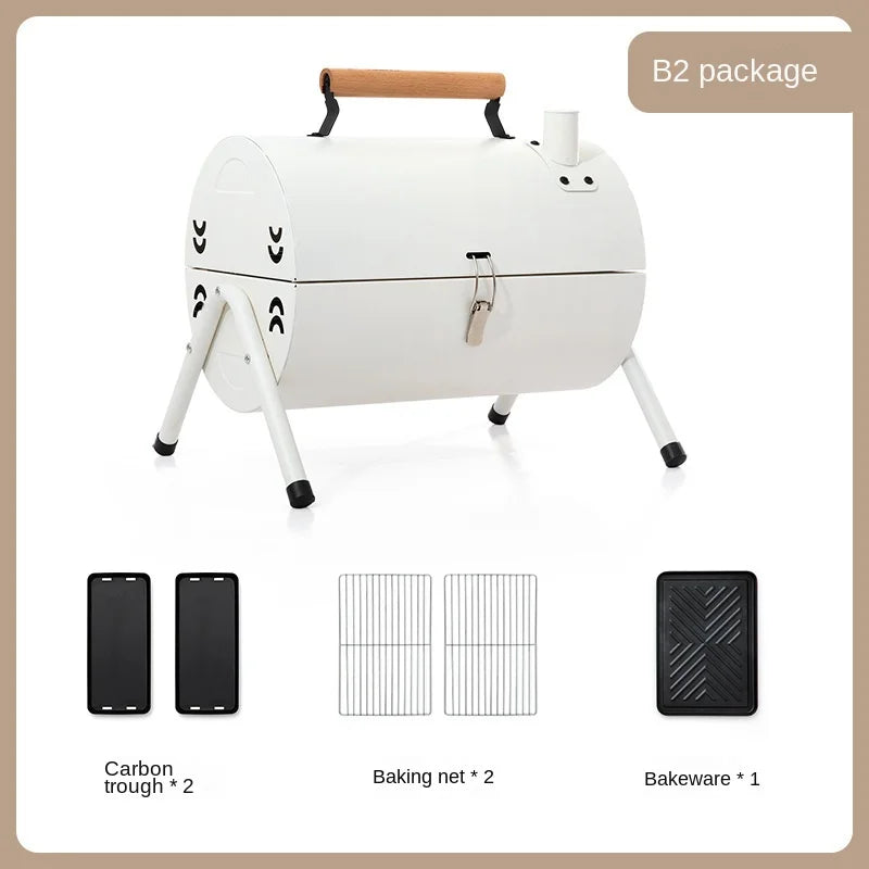 Barbecue Grill Outdoor Portable Picnic Camping Folding Smokeless Grill Household Portable Charcoal Heating Barbecue Grill 2025