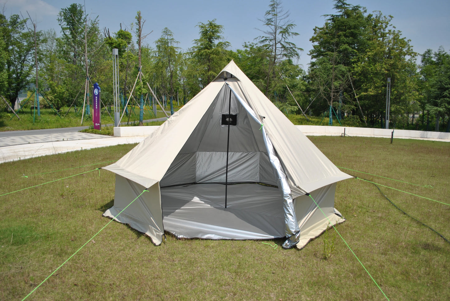 Round Mongolian Tent for 6-8 Person,Waterproof Traditional Ethnic Design for Glamping, Outdoor Events & Family Camping