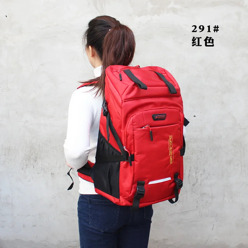 50L Waterproof Hiking Camping Travel Backpack Men Women Outdoor Large Capacity Mountain Climbing Bag Oxford Luggage Rucksack