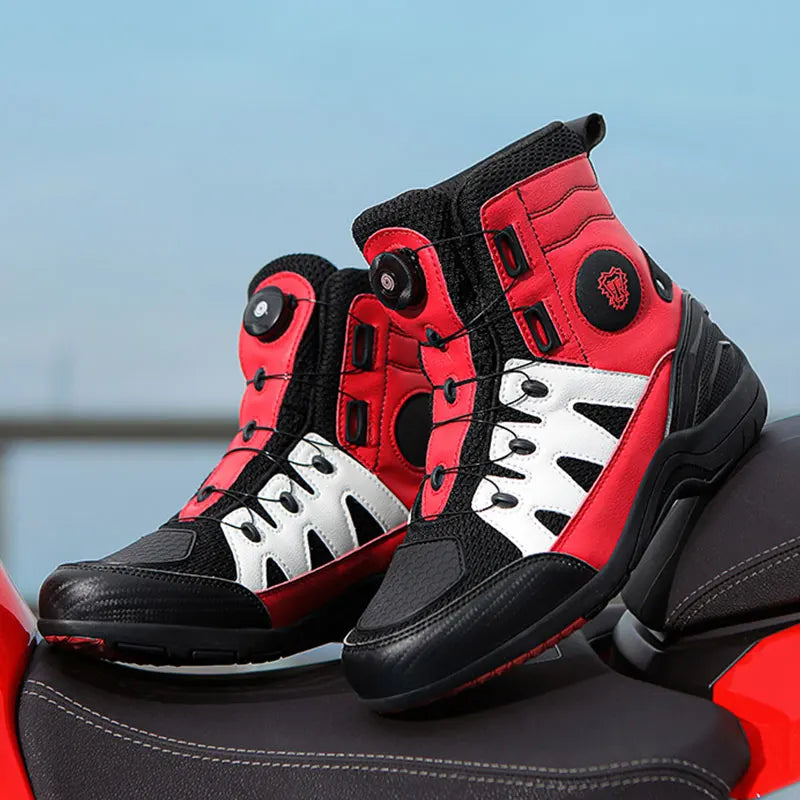 Men Motorcycle Boots New Waterproof Motorbike Riding Shoes Microfiber Breathable Men's Motorcycle Shoes Motos Bike Sport Boot