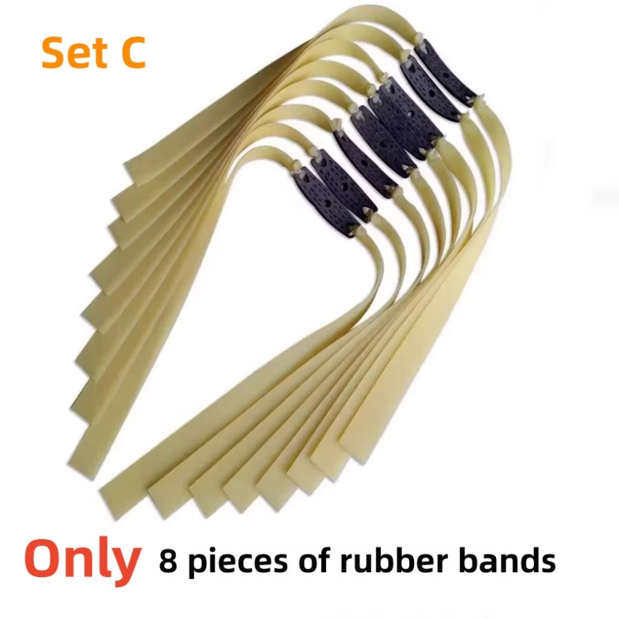 Professional Hunting Slingshot High Quality Stainless Steel Catapult with Flat Rubber Band Outdoor Shooting Game Sling Shot Set