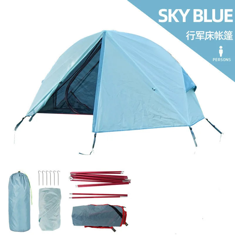 Outdoor Camping Off-the-ground Tent Single-person Easy-to-storage Portable Aluminum Alloy Anti-mosquito Rain-proof Fishing Tent