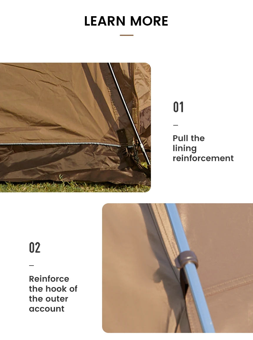 MOBI GARDEN Camping Tunnel Tent Outdoor Living Tent Windproof Rainproof Portable