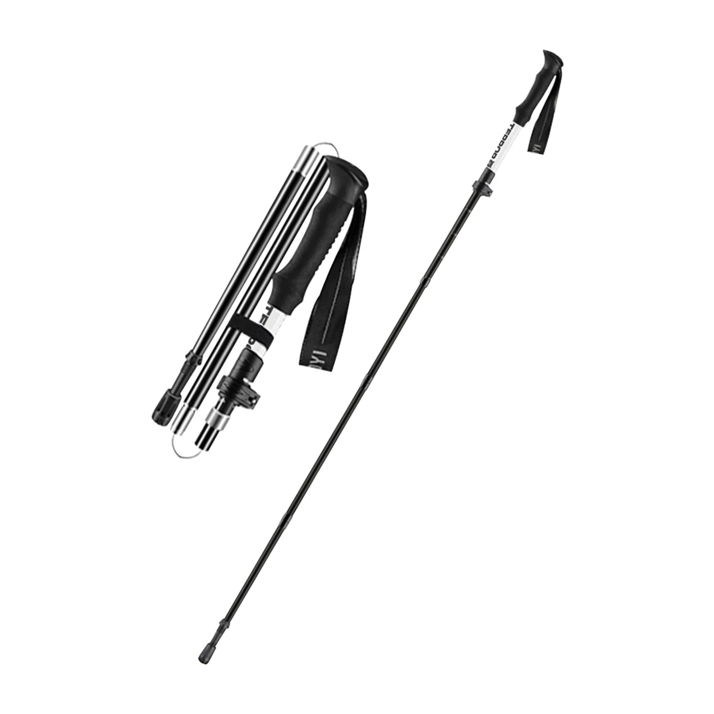 TERROR trekking pole carbon fiber folding ultra-light professional outdoor climbing single telescopic range (112-130CM)