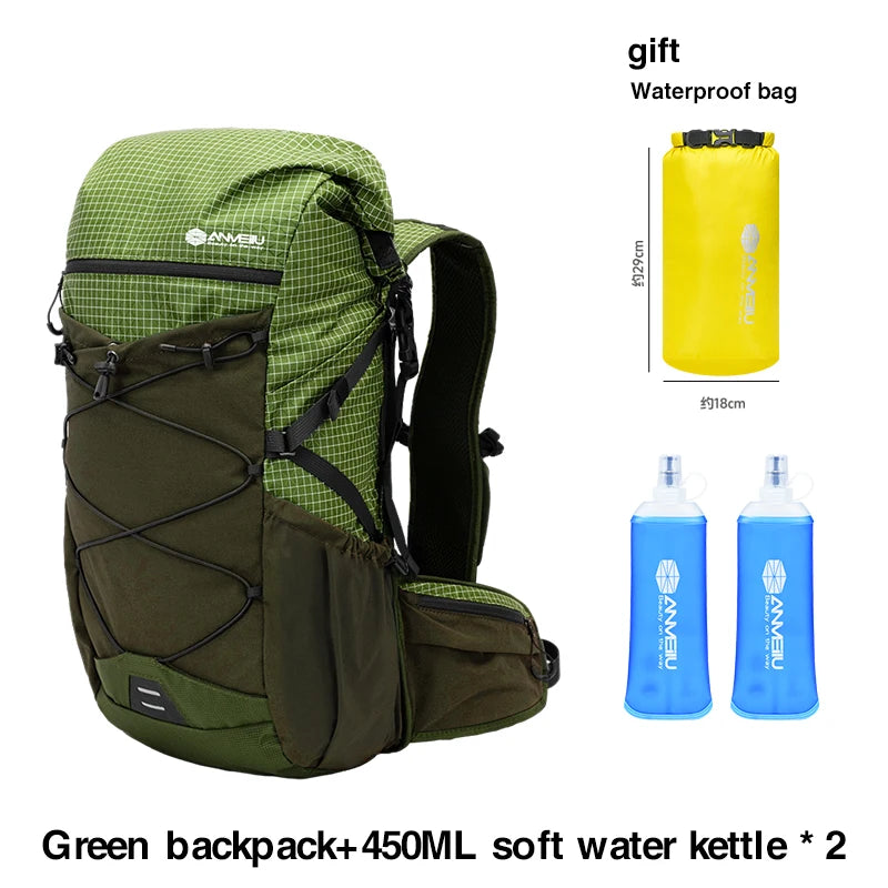 Anmeilu Mountaineering Backpack 30L Large Capacity Men Women Outdoor Travel Hiking Off-road Lightweight Sports Backpack
