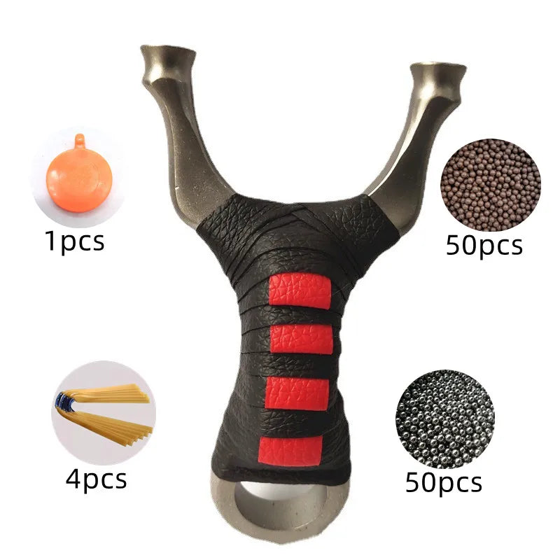 New 440C Stainless Steel Slingshot Recurve Design Catapult with Rubber Band Set Outdoor Hunting Sports Entertainment Tools Toys