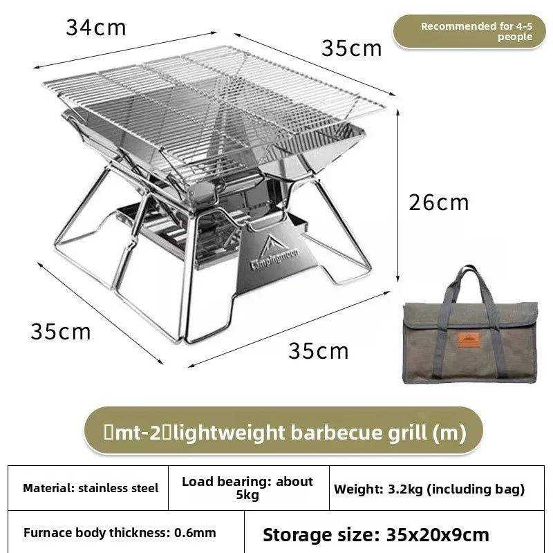 Steel foldable portable barbecue grill MT-3 MT-2 outdoor camping picnic set camping barbecue grill fire pit firewood stove