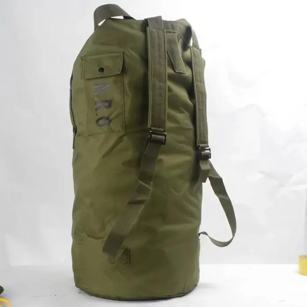 35L Waterproof Cylinder Tactical Backpack, Large Capacity Hiking Camping Travel Rucksack, Outdoor Military MolleBag for MenWomen