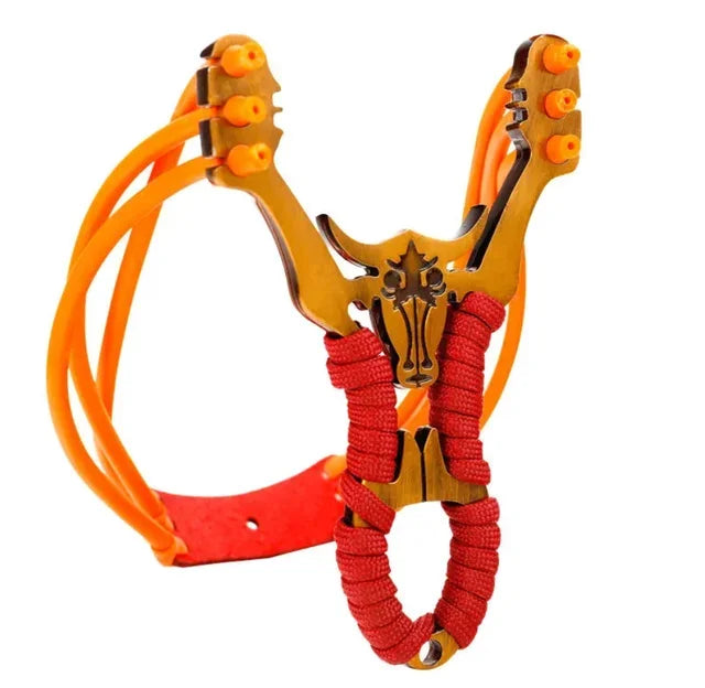 Powerful Alloy Slingshot Set Steel Balls Catapult Slingshot Bow Bag with 2 Rubber Bands Outdoor Hunting