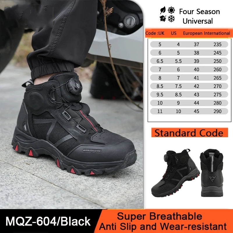 Breathable Motorcycle Riding Protective Boots Non-slip Wind Proof Boots Wear Resistant Motorcycle Riding Shoes for Man Woman