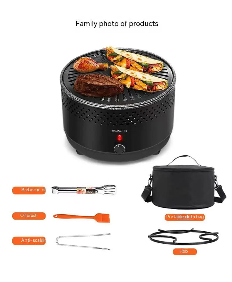 Outdoor BBQ barbecue stove multifunctional portable mini stainless steel adjustable firepower household charcoal barbecue stove