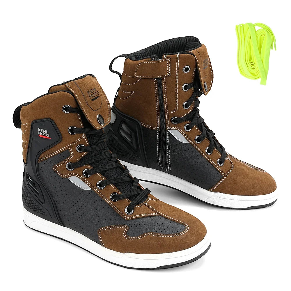 Motorcycle Summer Riding Shoes Men Riding Casual Short Boots Anti-collision Reflective Protection Durable Equipments Moto Gear