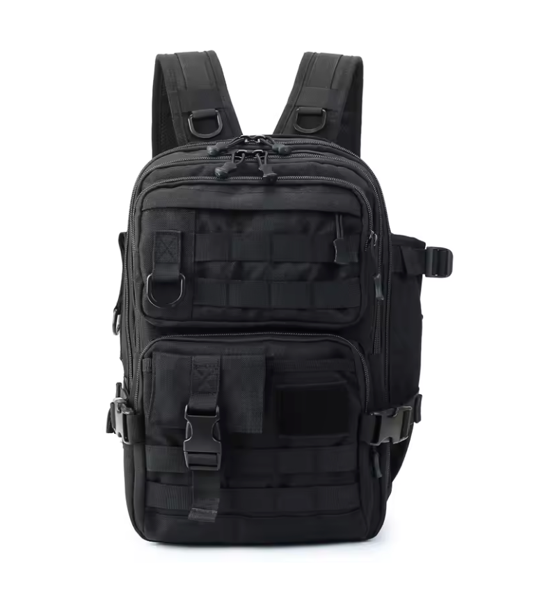 1000D Nylon Waterproof Fishing Backpack Fishing Tackle Storage Bag Double Shoulder Sling Bag for Outdoor Fishing Hunting Hiking