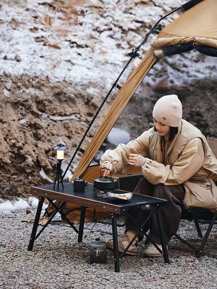 IGT Table with Stove Camping Folding Removable Adjustable Height Lightweight Camp BBQ Grill Table Outdoor Picnic Fishing Table