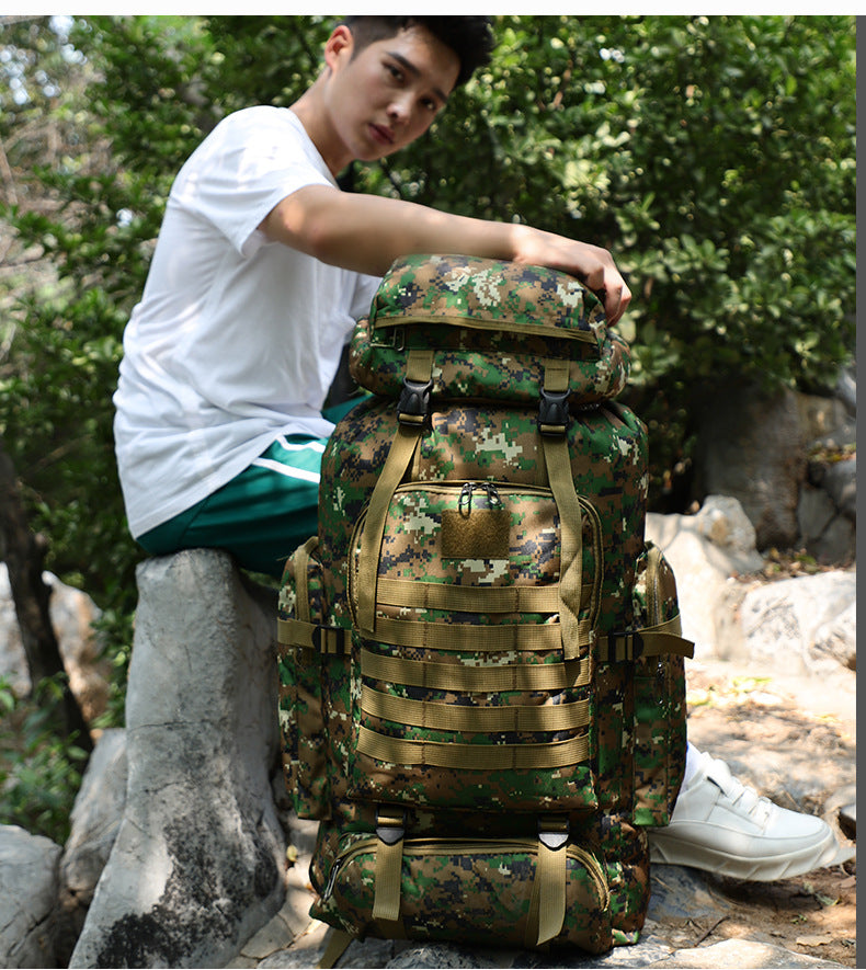 Men's 80L Large Hiking Mountaineering Backpack Climbing Hiking Backpack Camping Backpack Sport Outdoor Rucksack Bag