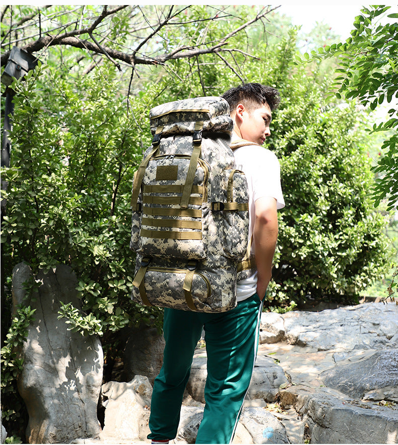 Men's 80L Large Hiking Mountaineering Backpack Climbing Hiking Backpack Camping Backpack Sport Outdoor Rucksack Bag