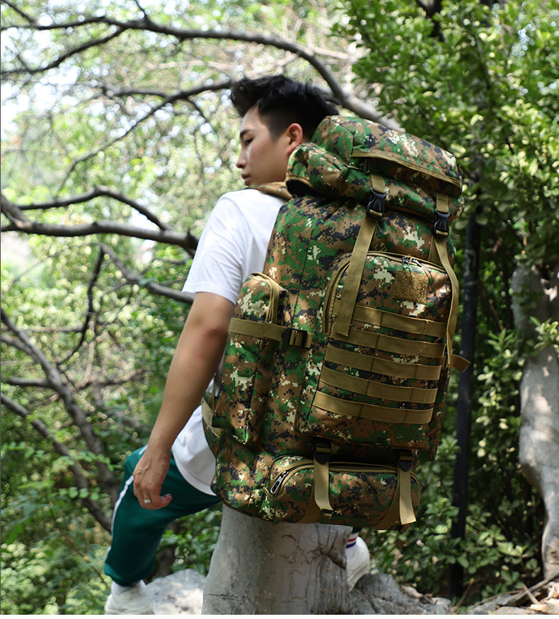 Men's 80L Large Hiking Mountaineering Backpack Climbing Hiking Backpack Camping Backpack Sport Outdoor Rucksack Bag
